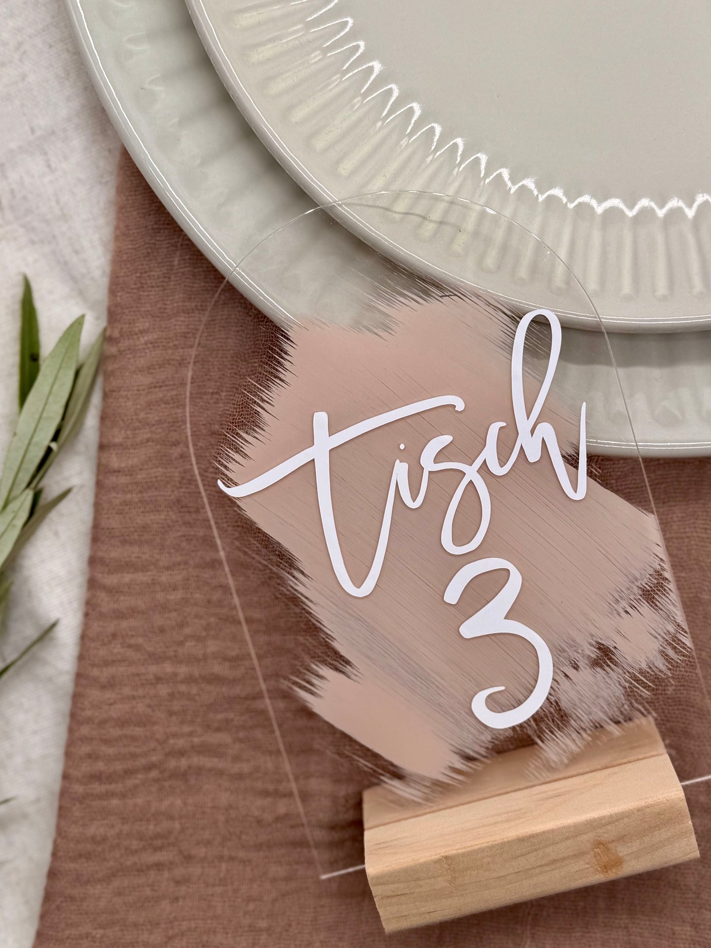 Tischkarten aus Acryl - personalisierbar | Hochzeit, Geburtstag, Taufe | Hintergrund wählbar